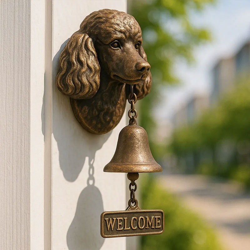 Dog welcome chime, vintage Bulldog Dobermann chime, metal merchant chime – wall decor for home/office entrance.
