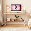 Wooden Student Desk with Storage Rack