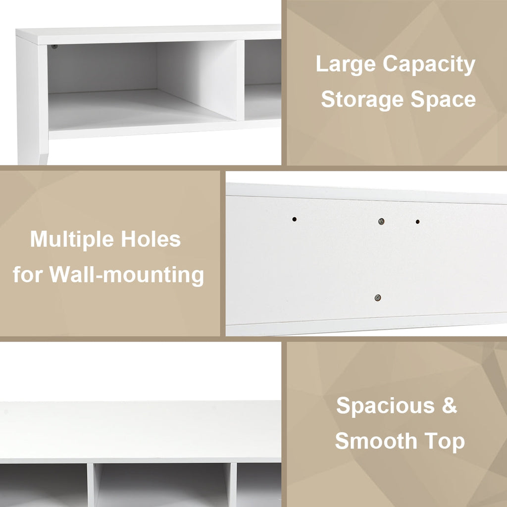 Wall-Mounted Floating Desk Shelf – White