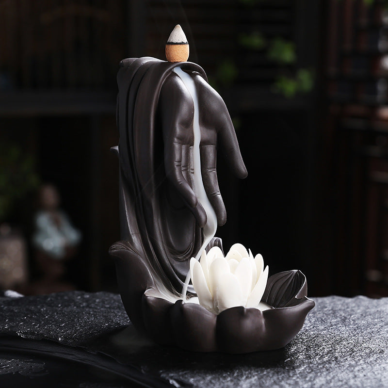 Bergamot Lotus Creative Backflow Aromatherapy Furnace Home Tea Room Decoration