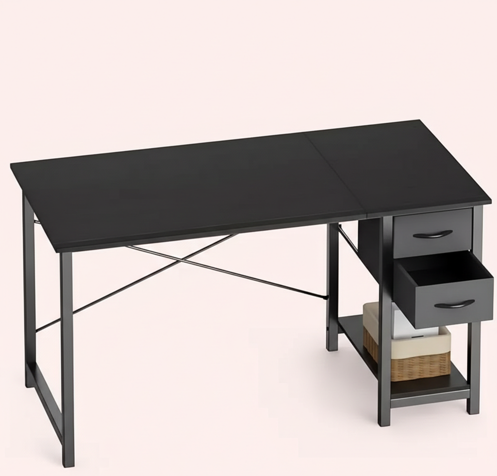 Modern Home Office Desk with Storage Drawers