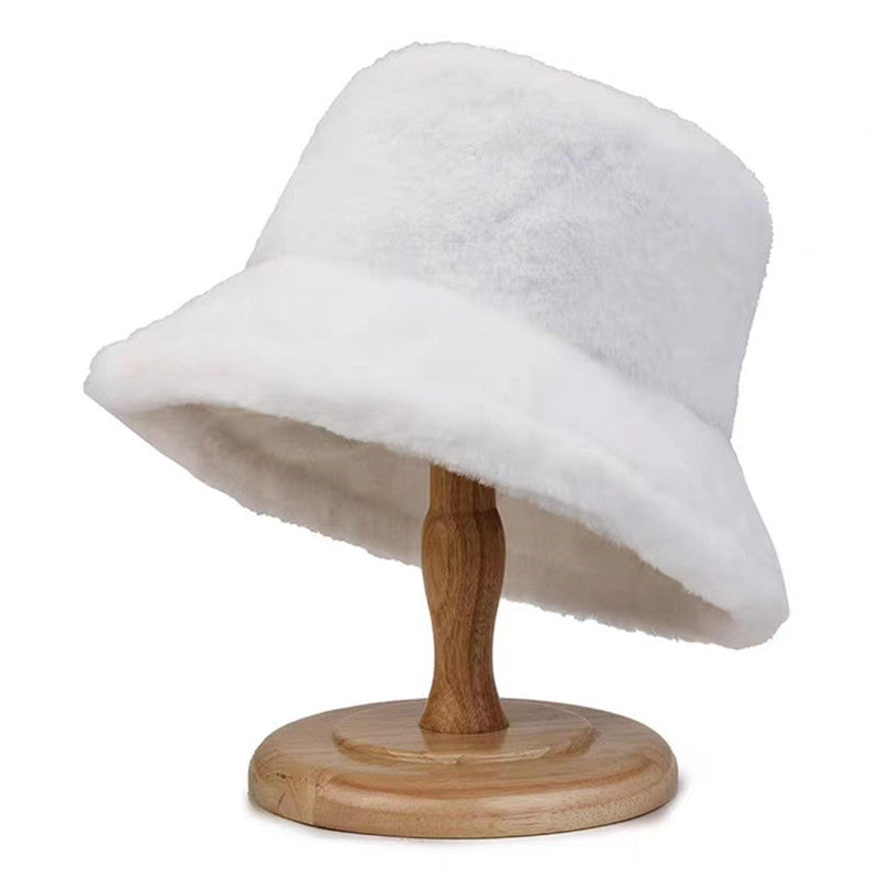 New Style Fake Rabbit Fur Hats Super Soft Women Winter Hat Cotton Lining Warm Russian Fashion Ski Beanies Plush Solid Color