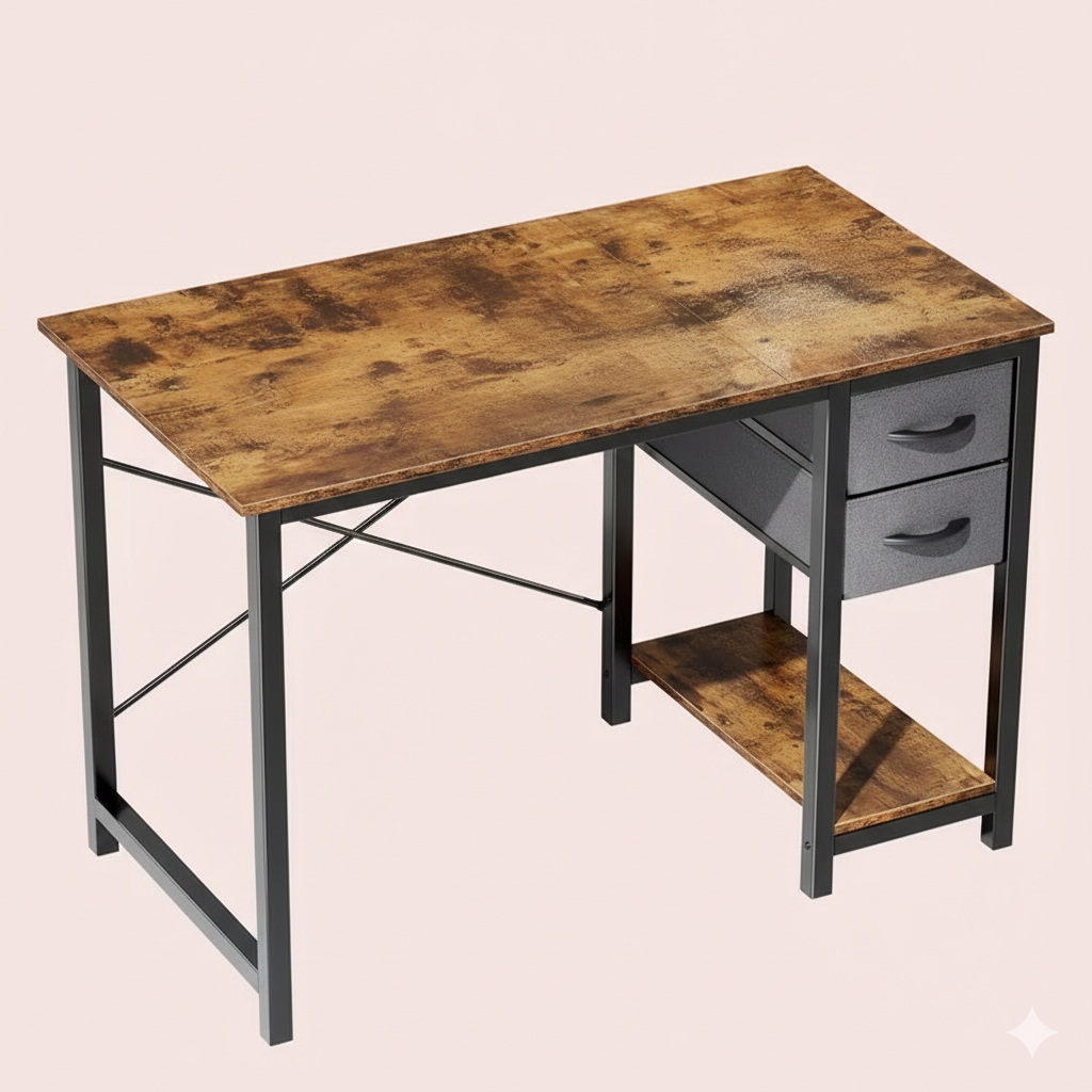Modern Home Office Desk with Storage Drawers