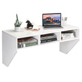 Wall-Mounted Floating Desk Shelf – White